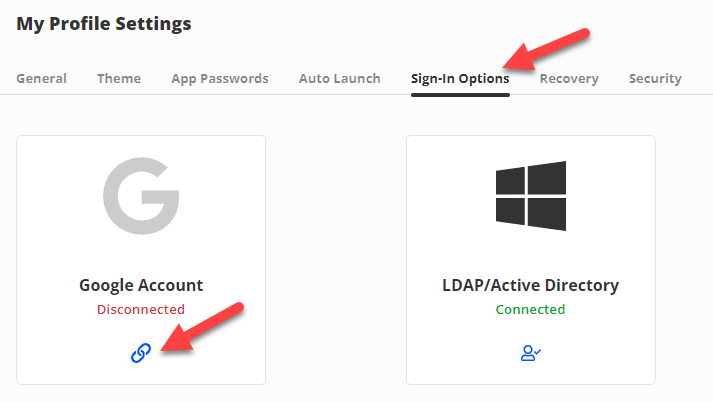 Sign in and connect google account 